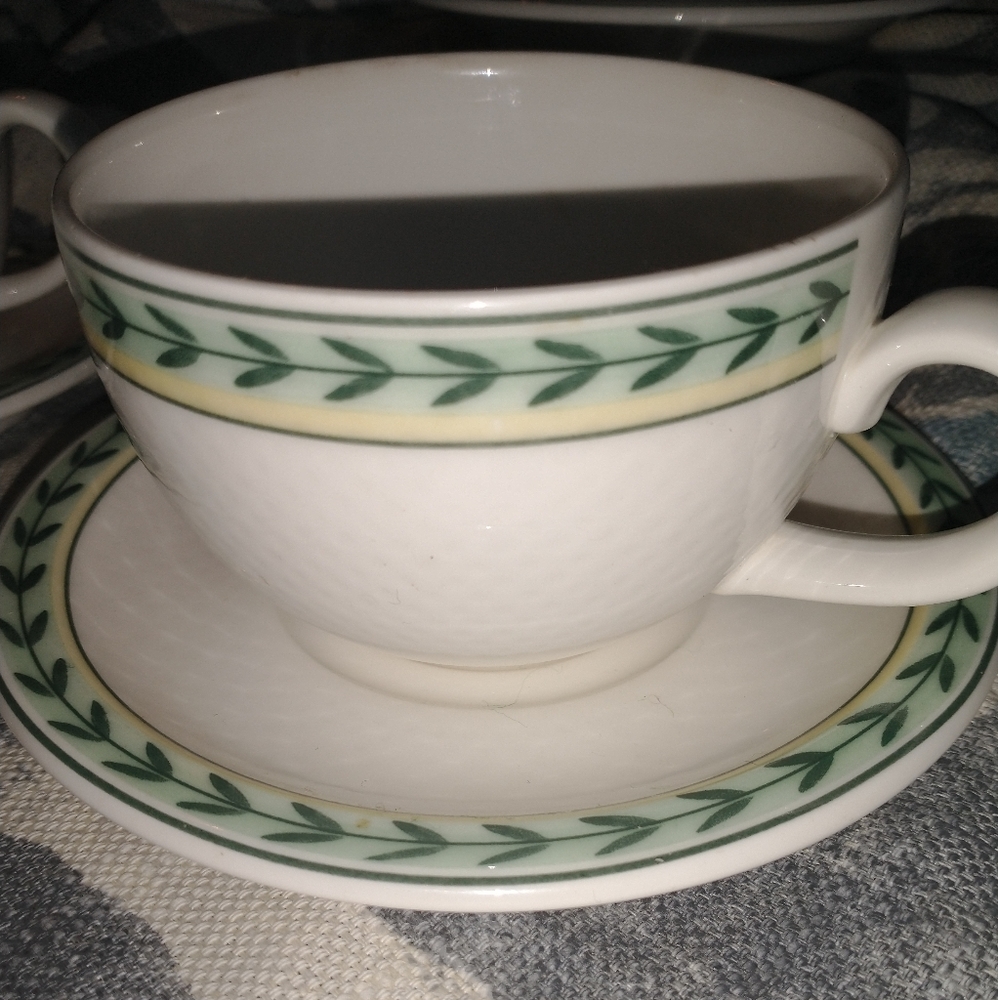 3 VILLEROY AND BOCH CUP AND SAUCER SETS